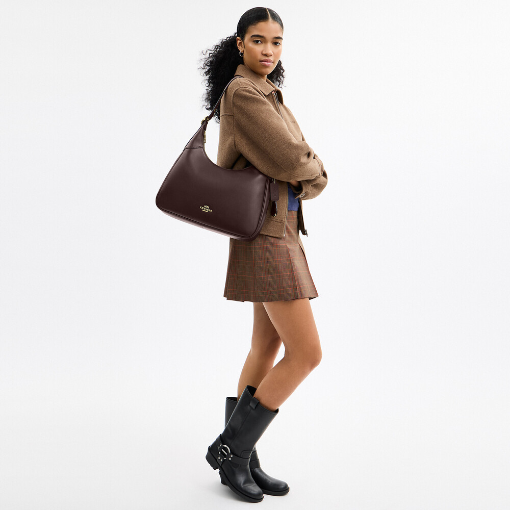 Coach Ella Shoulder Bag Smooth Chocolate Brown Leather Brand New